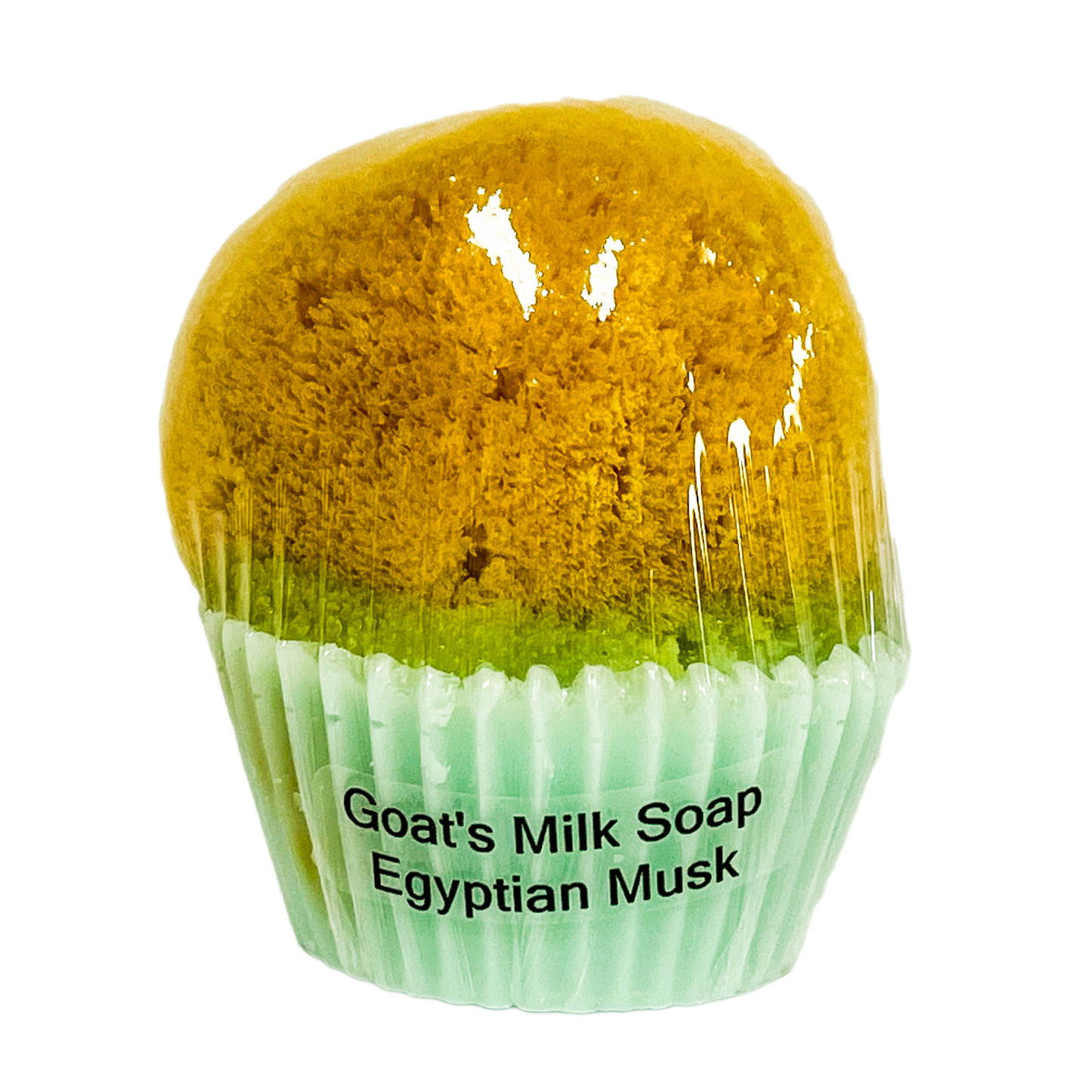 Goat's Milk Cupcake Soap w/ Embedded Sea Sponge-Egyptian Musk