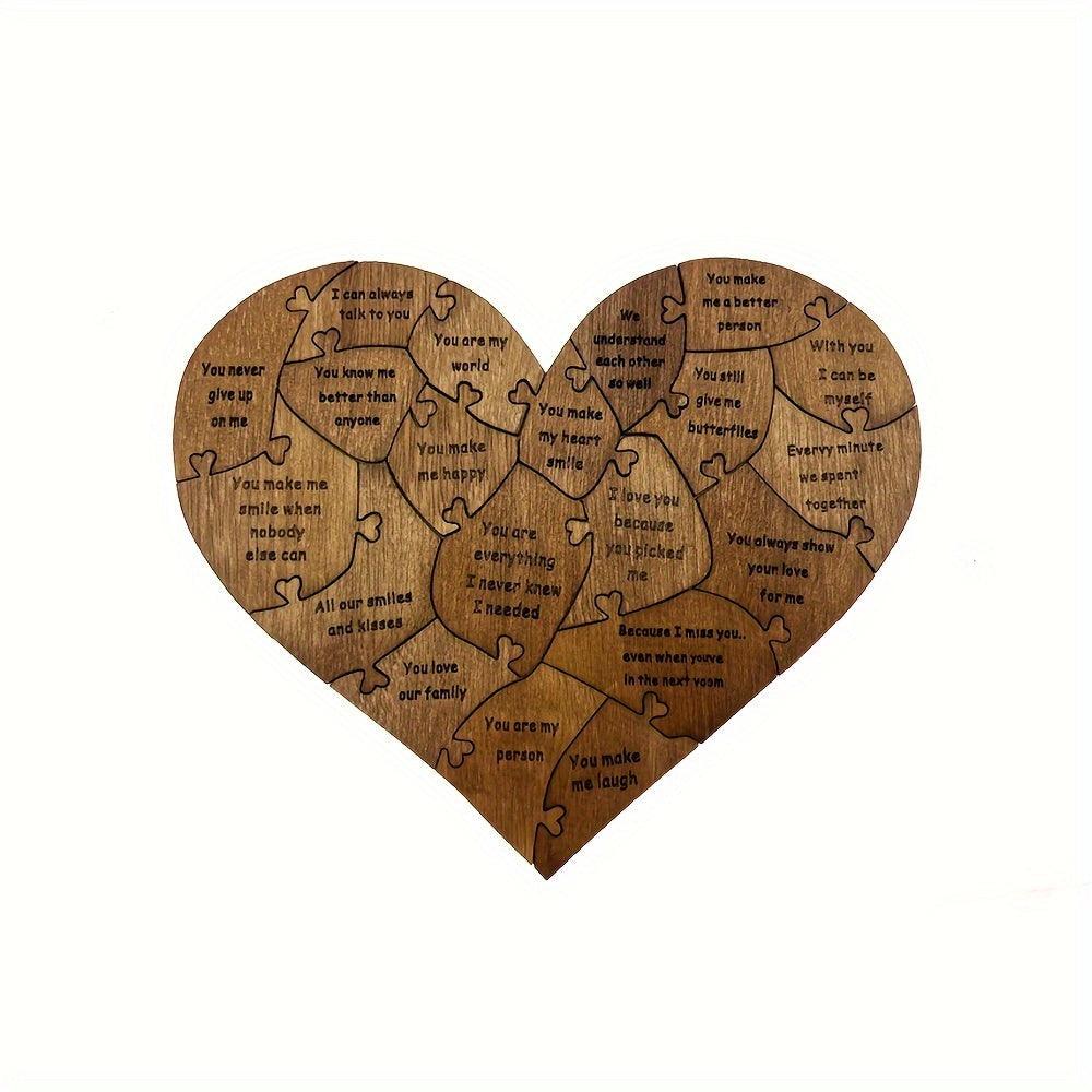 NNETM 20 Reasons Why I Love You Wooden Heart Puzzle