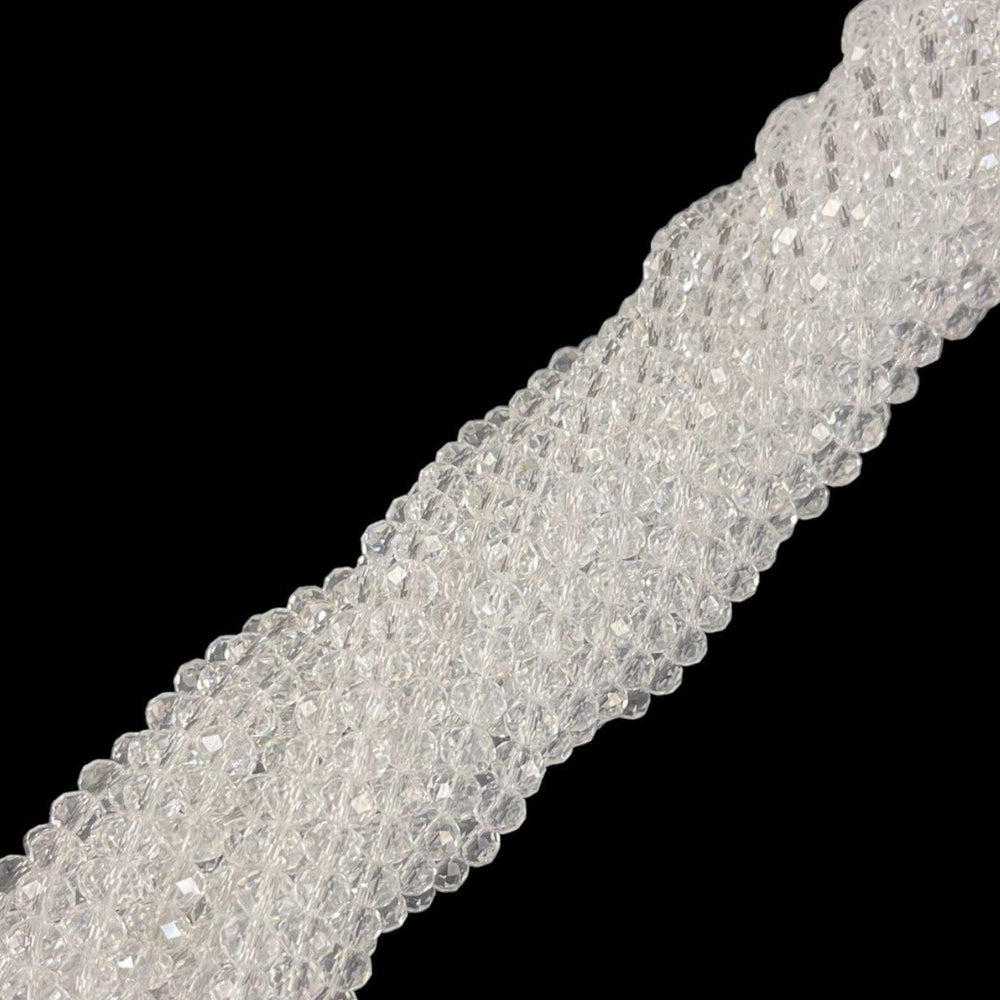 Crystal Faceted Rondelle Clear (No AB), 2mm 4mm 6mm 8mm-0