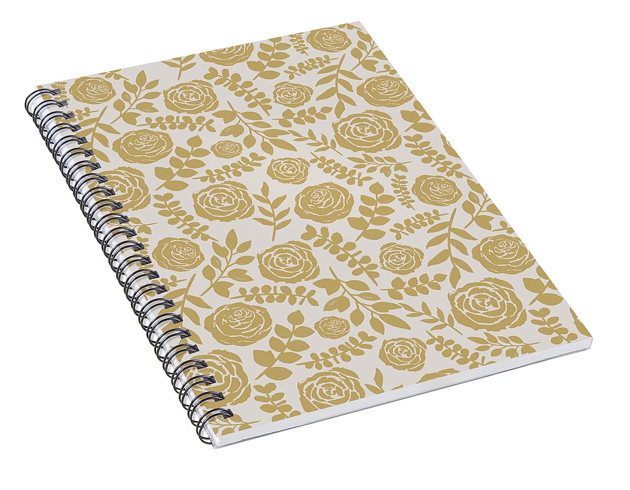 Gold Floral Pattern - Spiral Notebook
