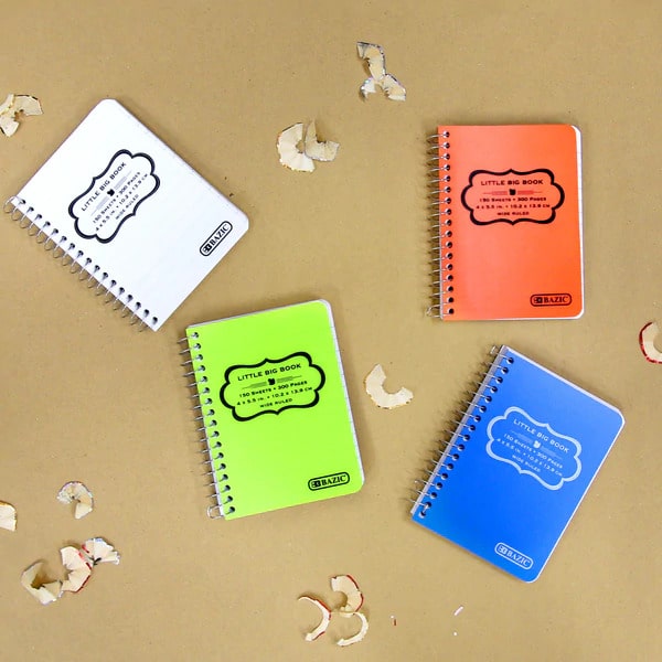 Spiralformet tyk bogomslag i polyuretan, 10 x 14 cm, 150 stk.