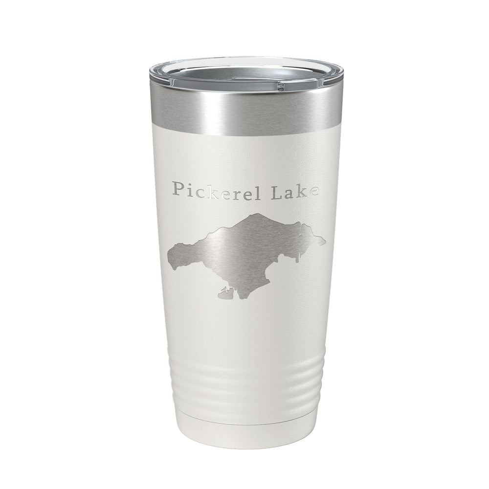 Pickerel Lake Map Tumbler Travel Mug Insulated Laser Engraved Coffee Cup Michigan 20 oz