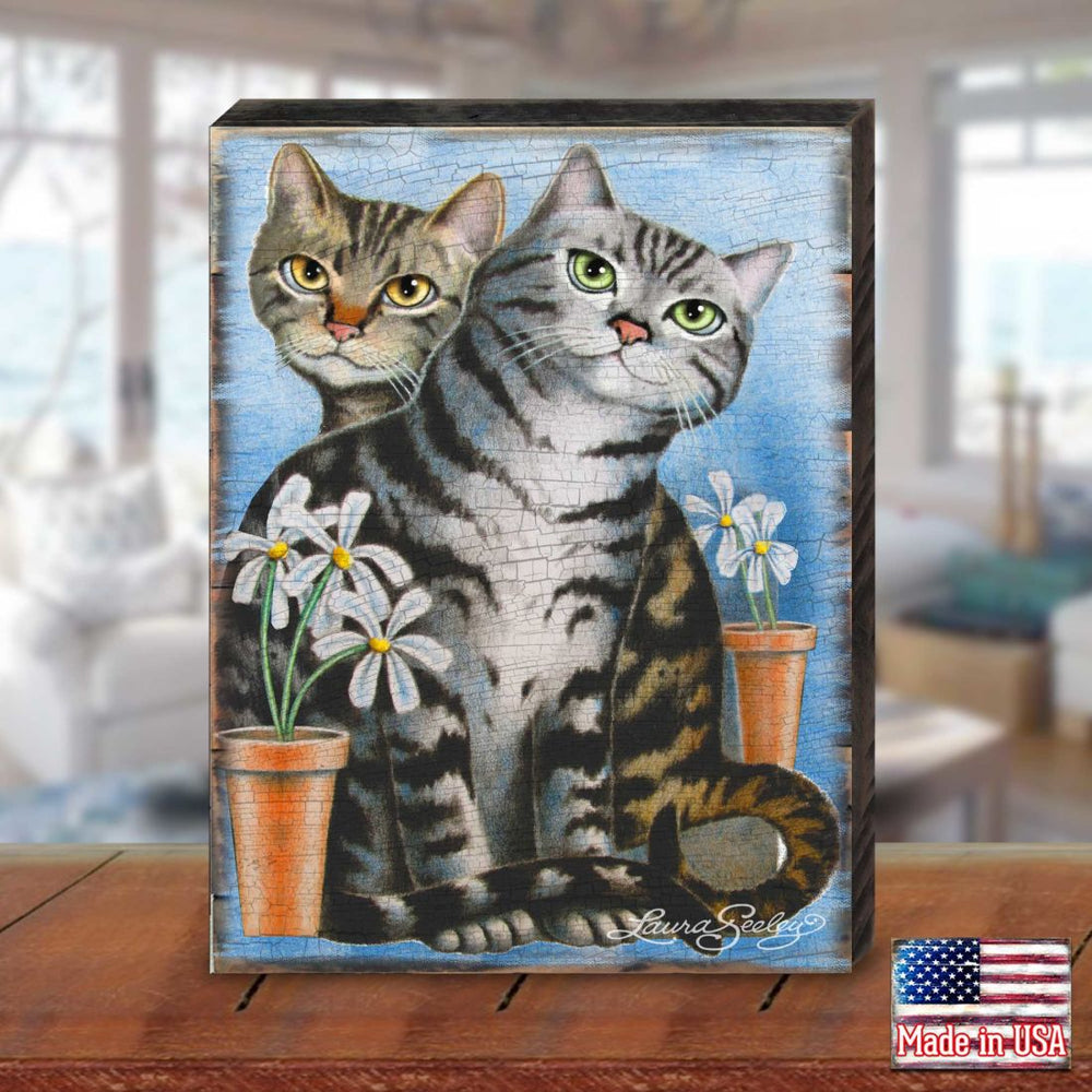 Kitty Cats Treat Wooden Wall Art by Laura Seeley - Pets Dog and Cats Decor - 8512115B