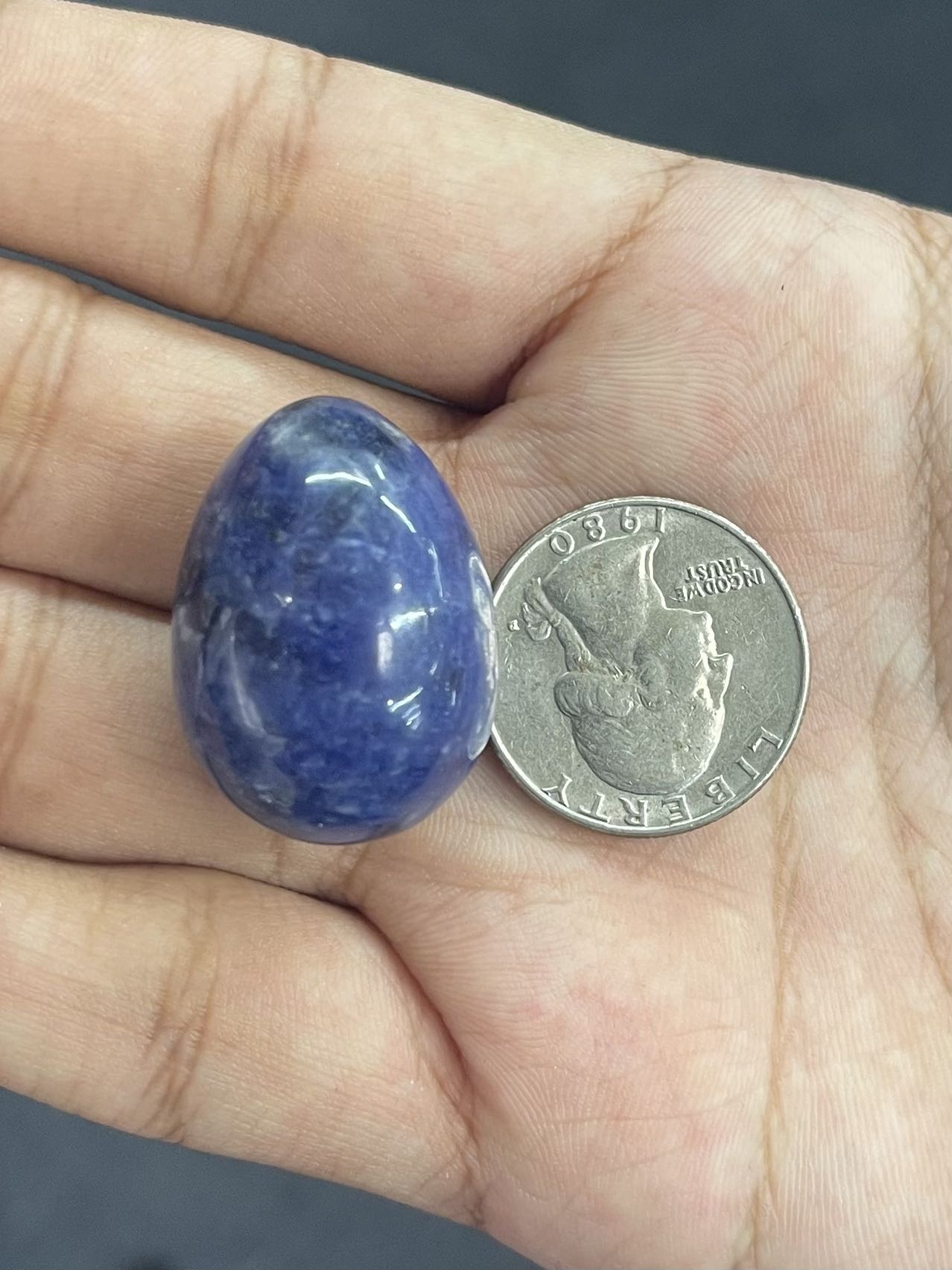 Sodalite, Egg Carvings, 22x30mm-1