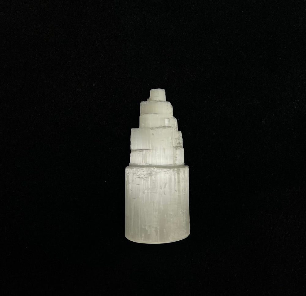 Selenite Iceberg Tower, Skyscraper, Mountain 4in / 10cm Tall (1 pc)-0