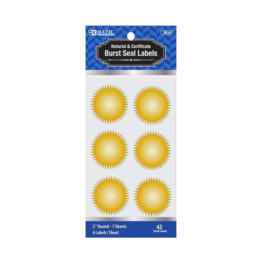 Gold Foil 2″ Notary/Certificate Seal Label (42/Pack)