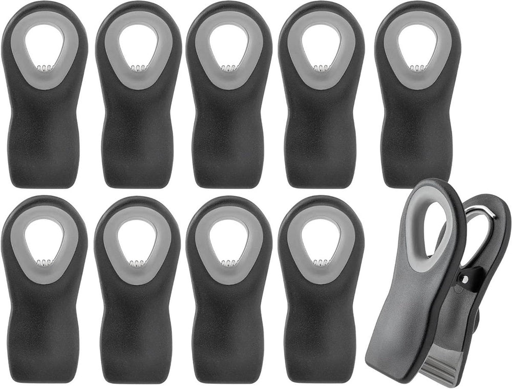10-Piece Magnetic Bag Clip Set, Black