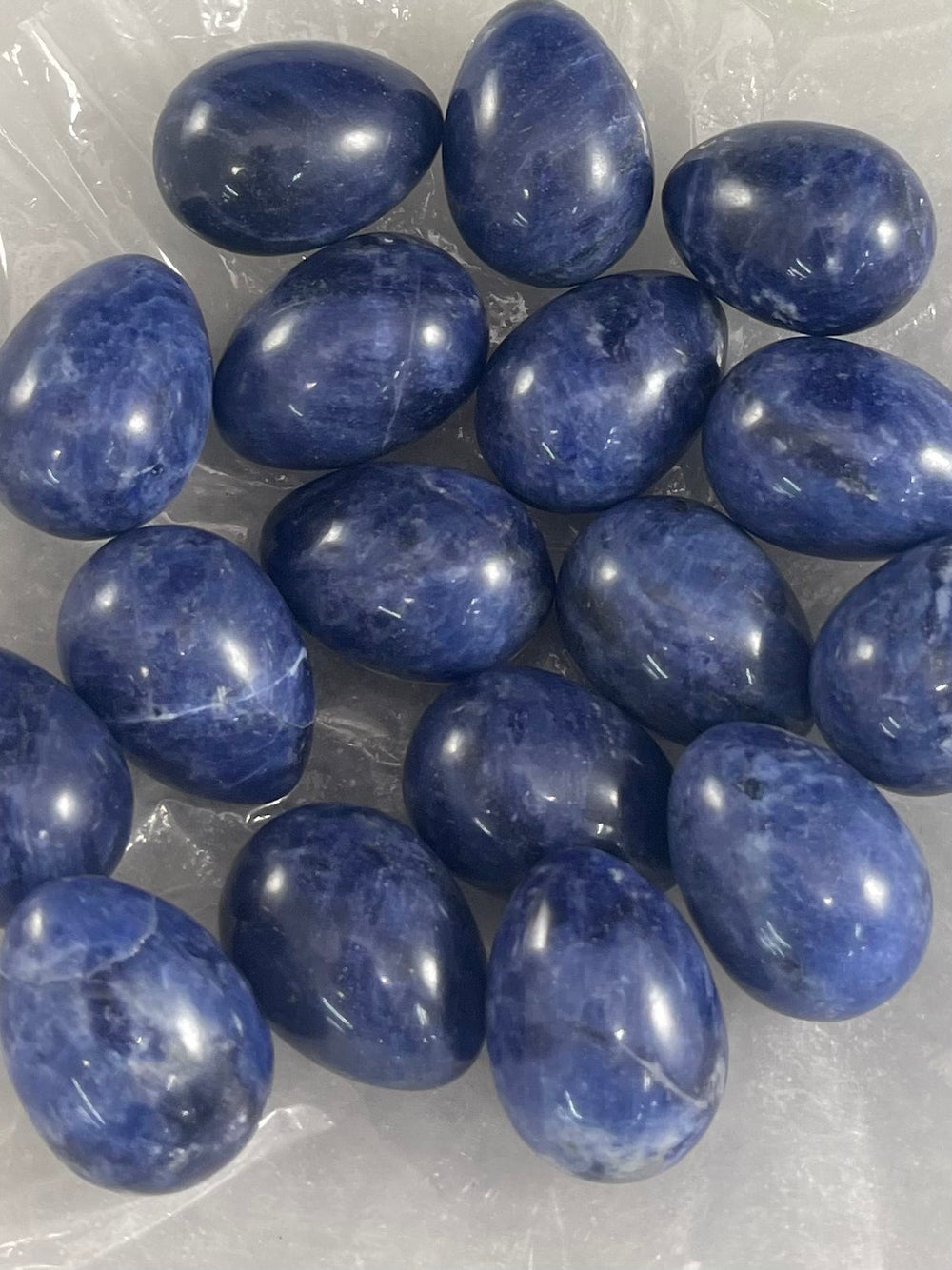 Sodalite, Egg Carvings, 22x30mm-0