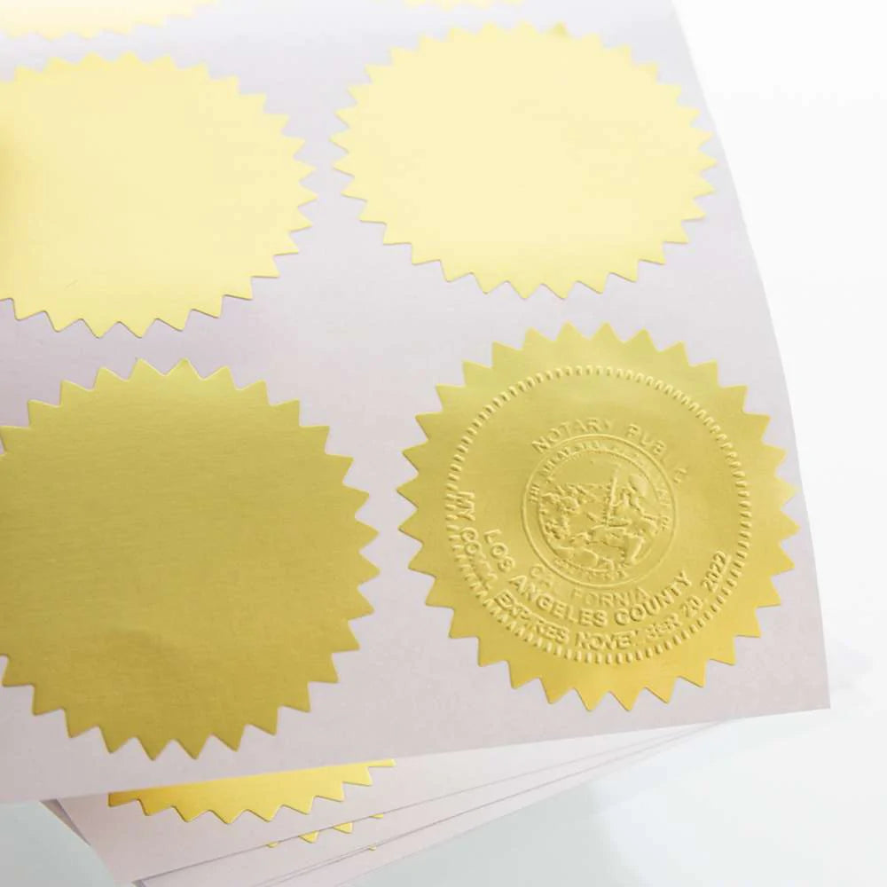 Gold Foil 2″ Notary/Certificate Seal Label (42/Pack)