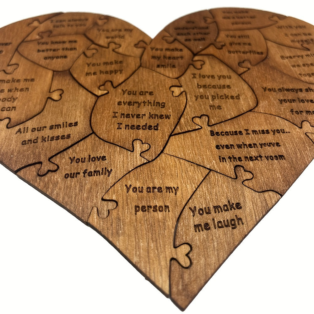NNETM 20 Reasons Why I Love You Wooden Heart Puzzle