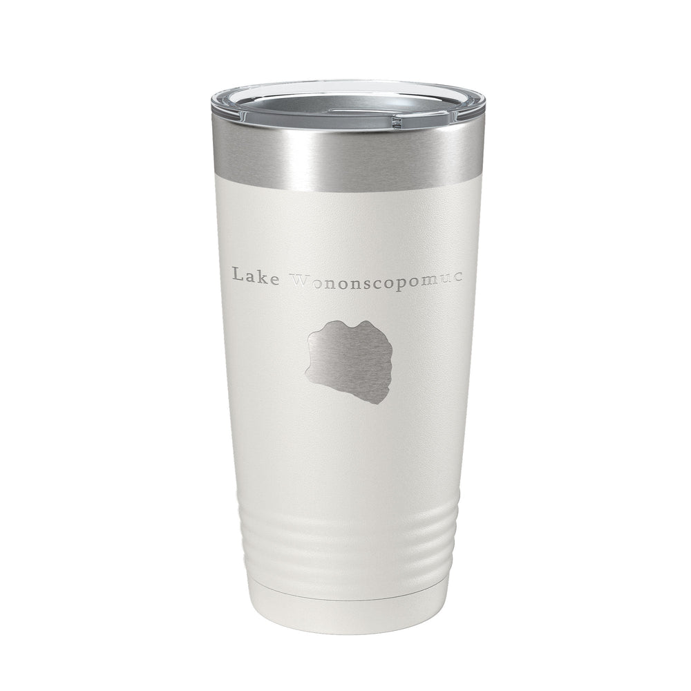 Lake Wononscopomuc Map Tumbler Travel Mug Insulated Laser Engraved Coffee Cup Connecticut 20 oz