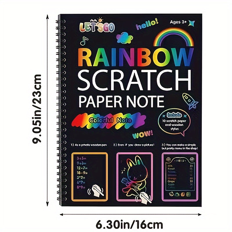 NNETM Rainbow Scratch Off Notebooks Arts and Crafts Set
