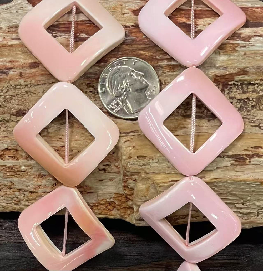 Queen Conch Shell Square Rings, 26mm 32mm-2