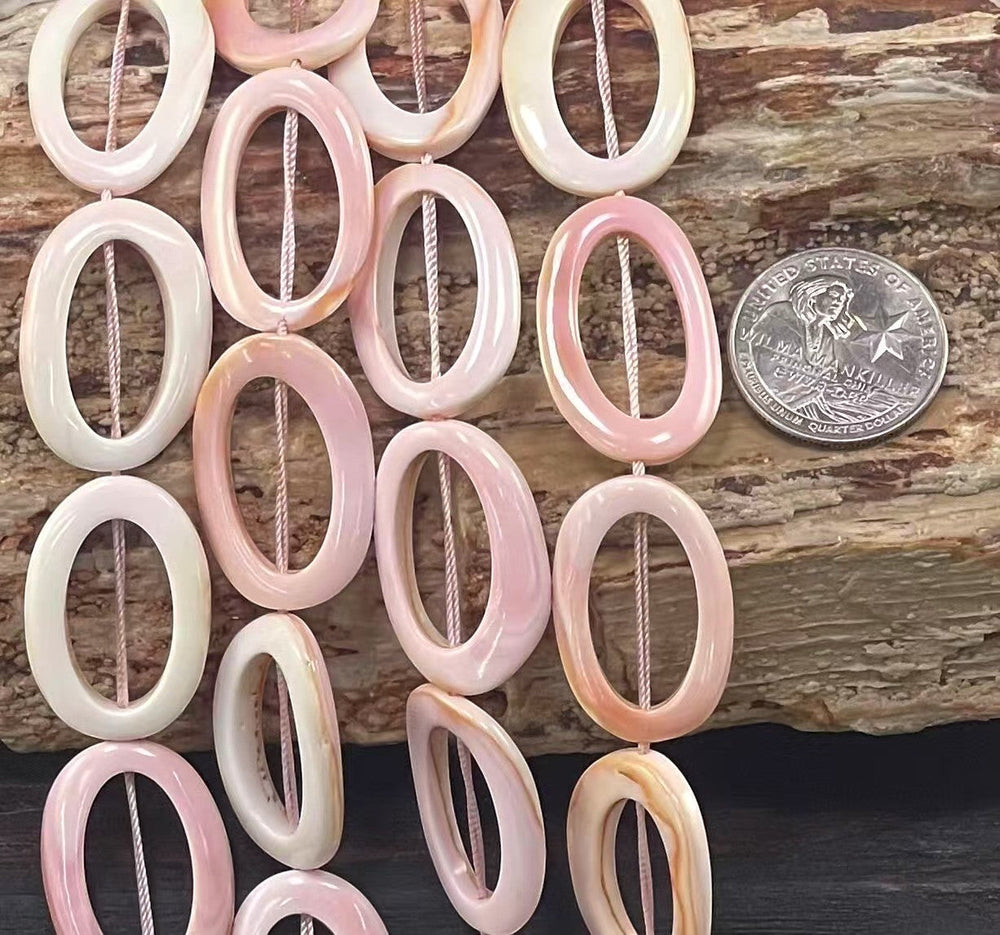 Queen Conch Shell, Oval Rings 20mmx30mm-1