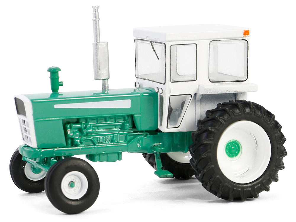 1973 Tractor with Closed Cab Green and White 