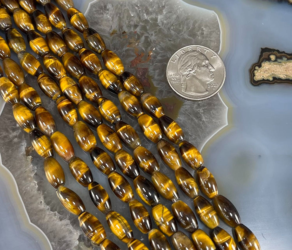 Yellow Tiger Eye Barrel 6x11mm-1