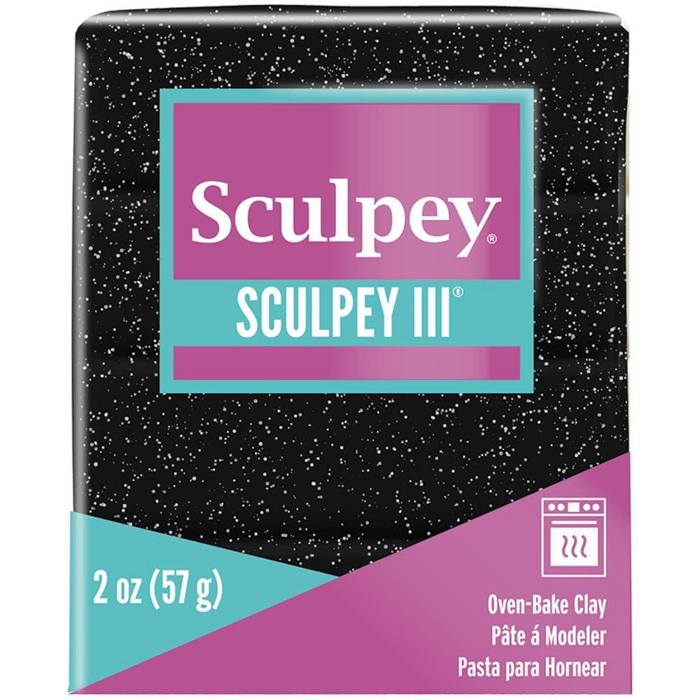 Sculpey III Oven-Bake Clay 2oz Black Glitter