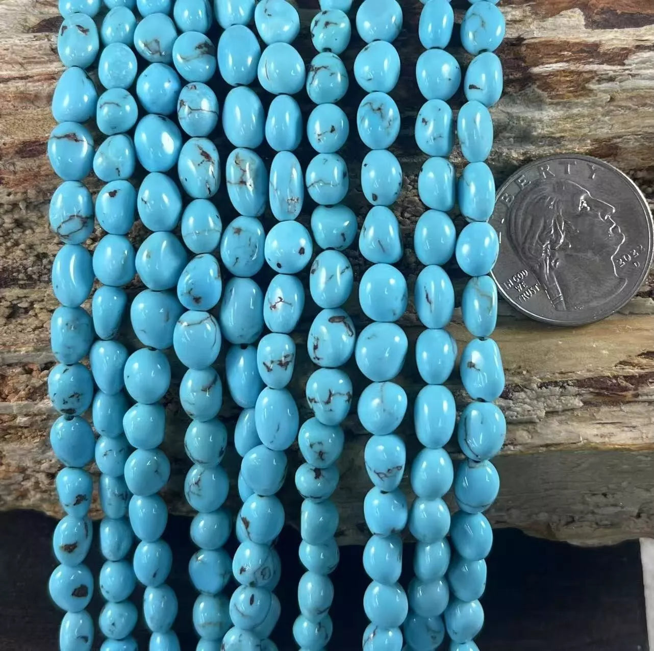 Rare Egyptian Turquoise  5-7mm Small Tumble Nugget / Quantity Limited-1