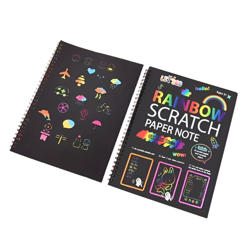 NNETM Rainbow Scratch Off Notebooks Arts and Crafts Set