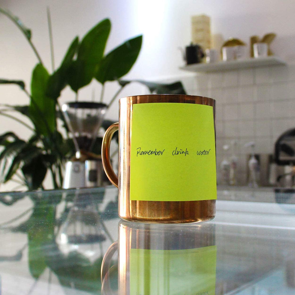 THE CEO® 100 stk. 3x3 fluorescerende selvklæbende sedler (4/krympepapir) – Selvklæbende sedler 