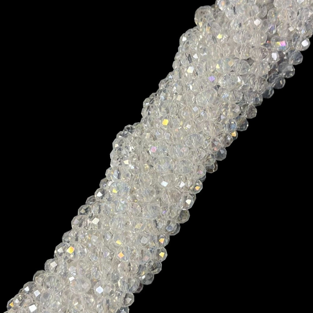 Crystal Faceted Rondelle Clear AB, 2mm 4mm 6mm 8mm-0