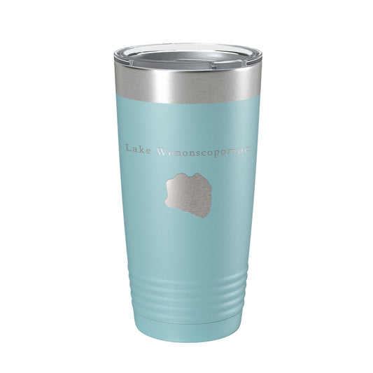Lake Wononscopomuc Map Tumbler Travel Mug Insulated Laser Engraved Coffee Cup Connecticut 20 oz