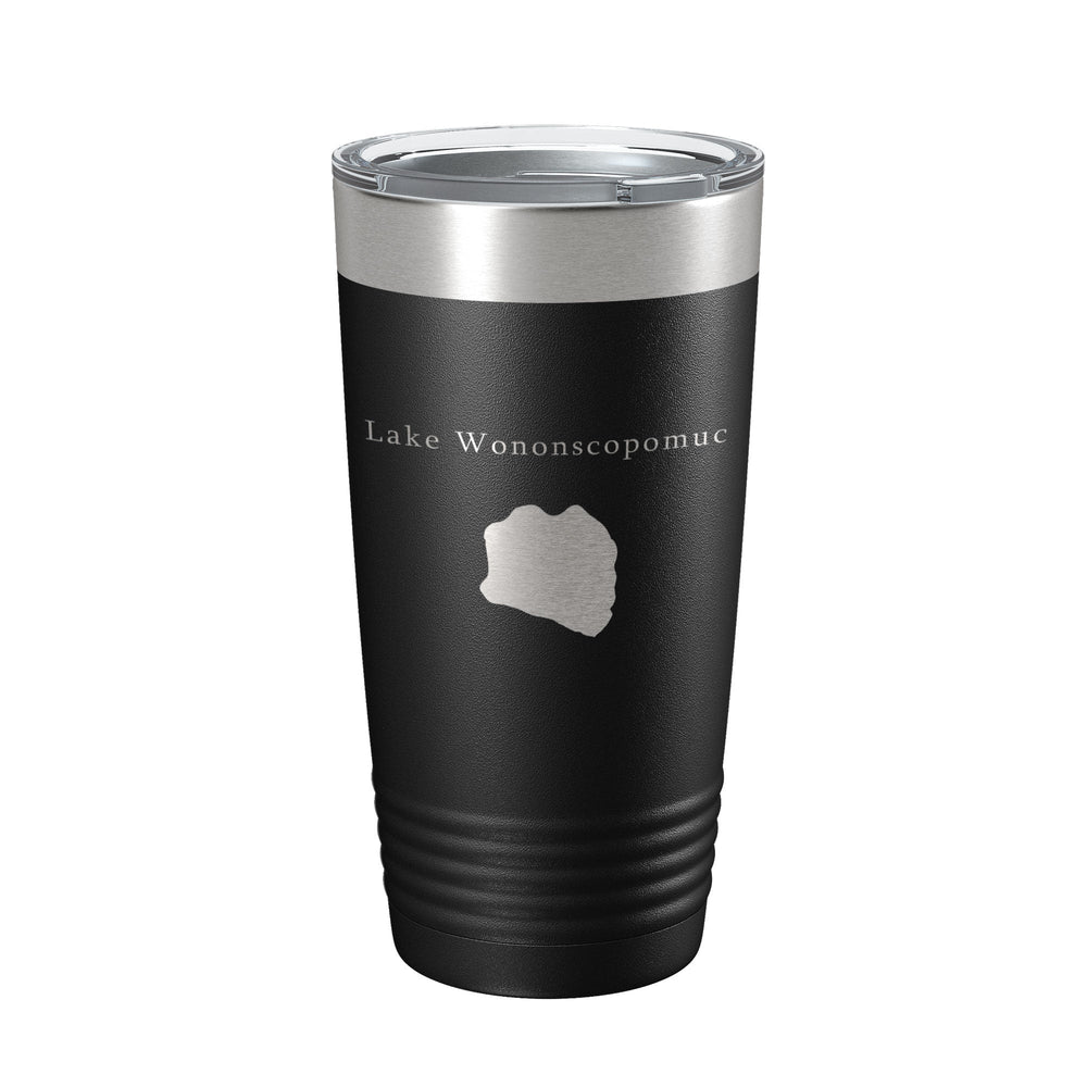 Lake Wononscopomuc Map Tumbler Travel Mug Insulated Laser Engraved Coffee Cup Connecticut 20 oz
