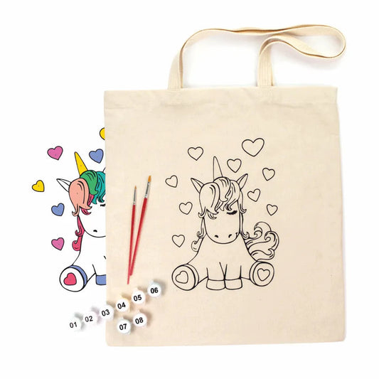 Rosa Talent Unicorn - Shopper Coloring Kit. Ecobag Painting Kit, Cotton 0.03 lb/in2, 14.96*16.54 inches.