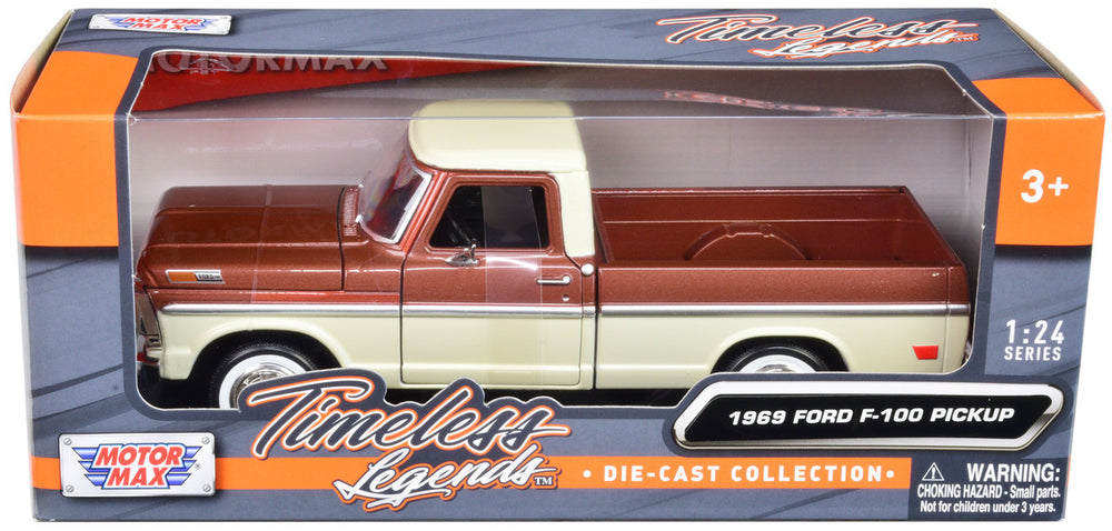 1969 Ford F-100 Pickup Truck Brown Metallic and Cream 