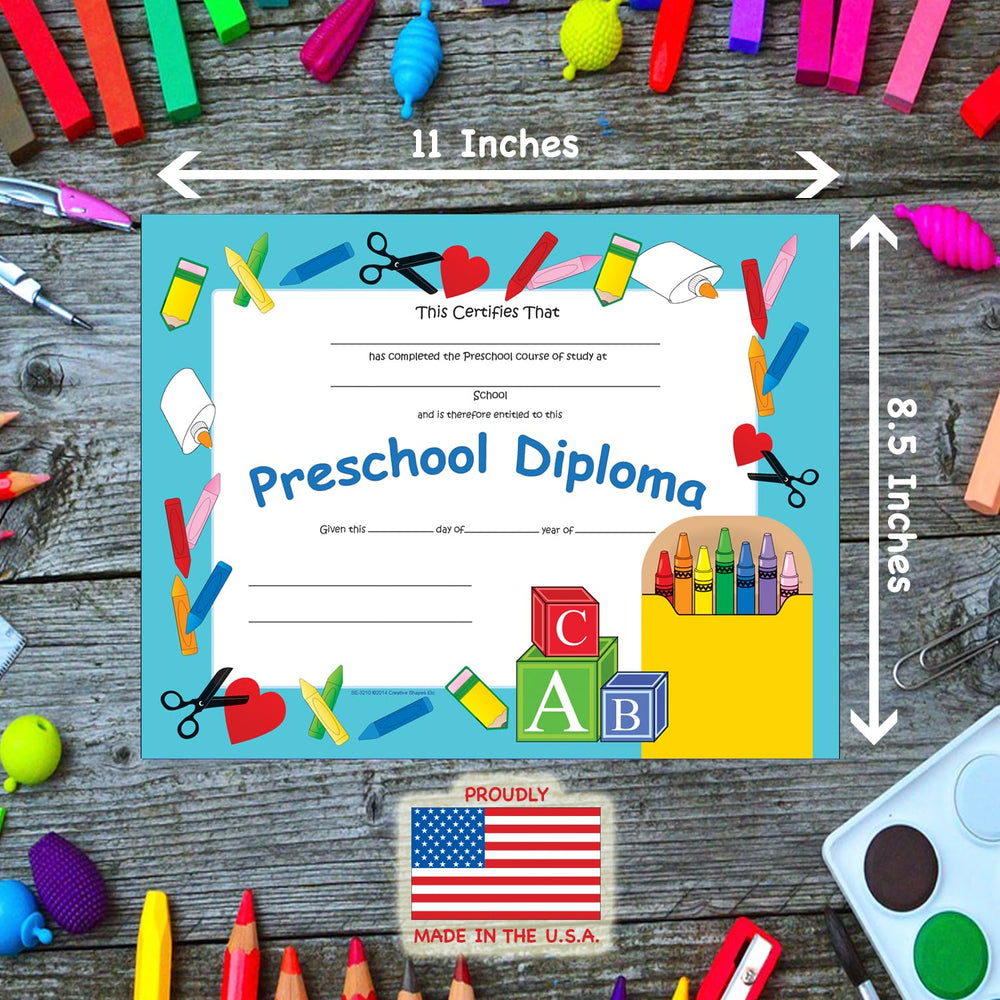 SHAPES ETC. Recognition Certificate - Preschool Diploma
