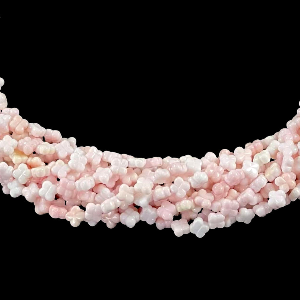 Queen Conch Shell 4 Leaf Clover Flower 8mm-0