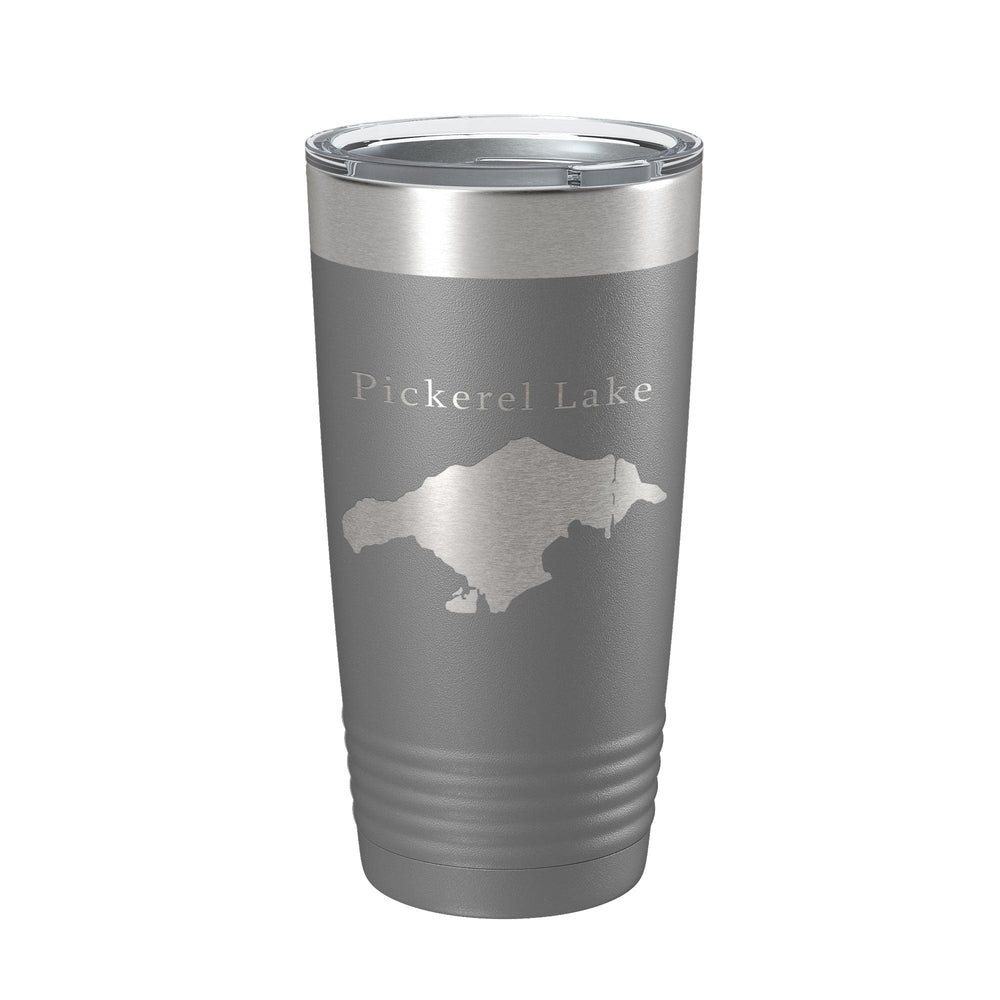 Pickerel Lake Map Tumbler Travel Mug Insulated Laser Engraved Coffee Cup Michigan 20 oz