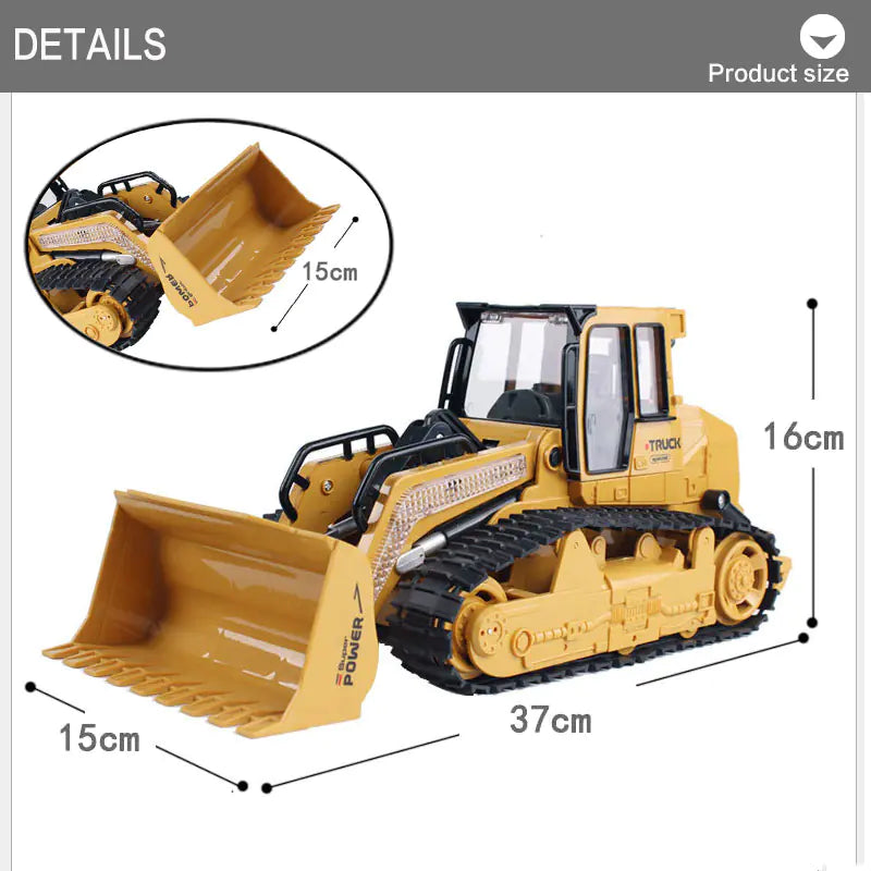 Large 2.4G Remote Control Bulldozer Excavator Toy