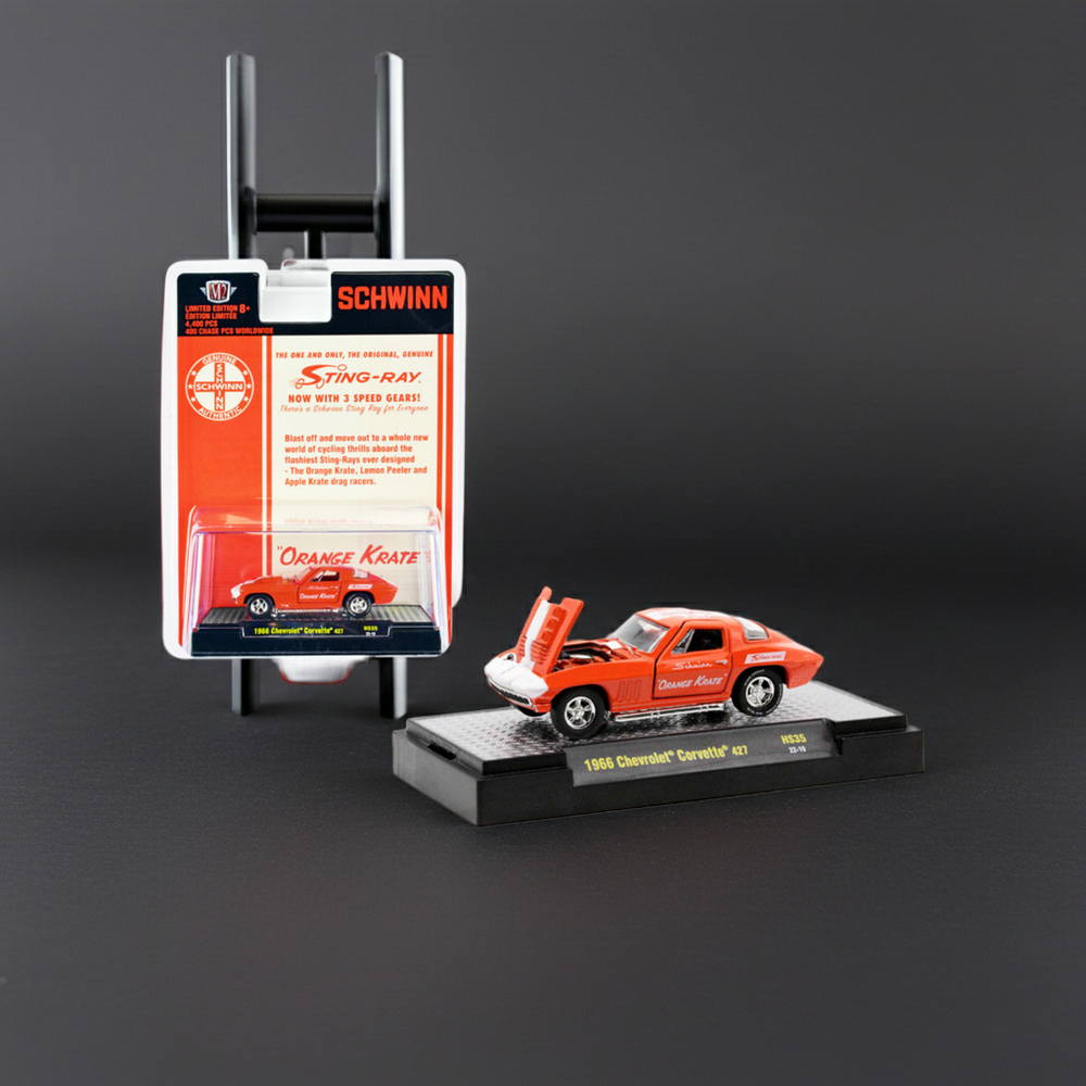 1966 Chevrolet Corvette 427 #68 Orange with White Stripes and Graphics 