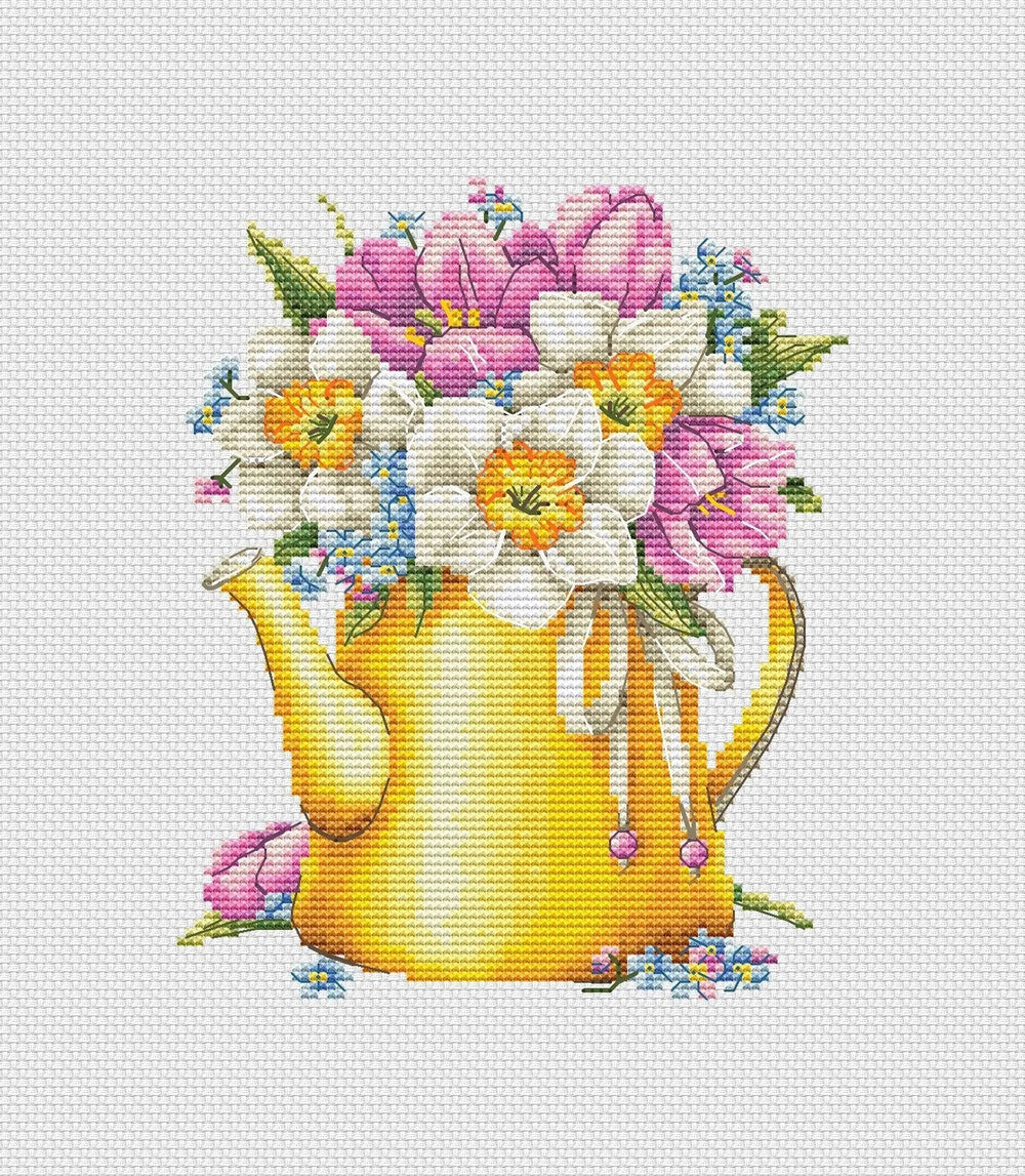 Yellow Teapot - PDF Cross Stitch Pattern