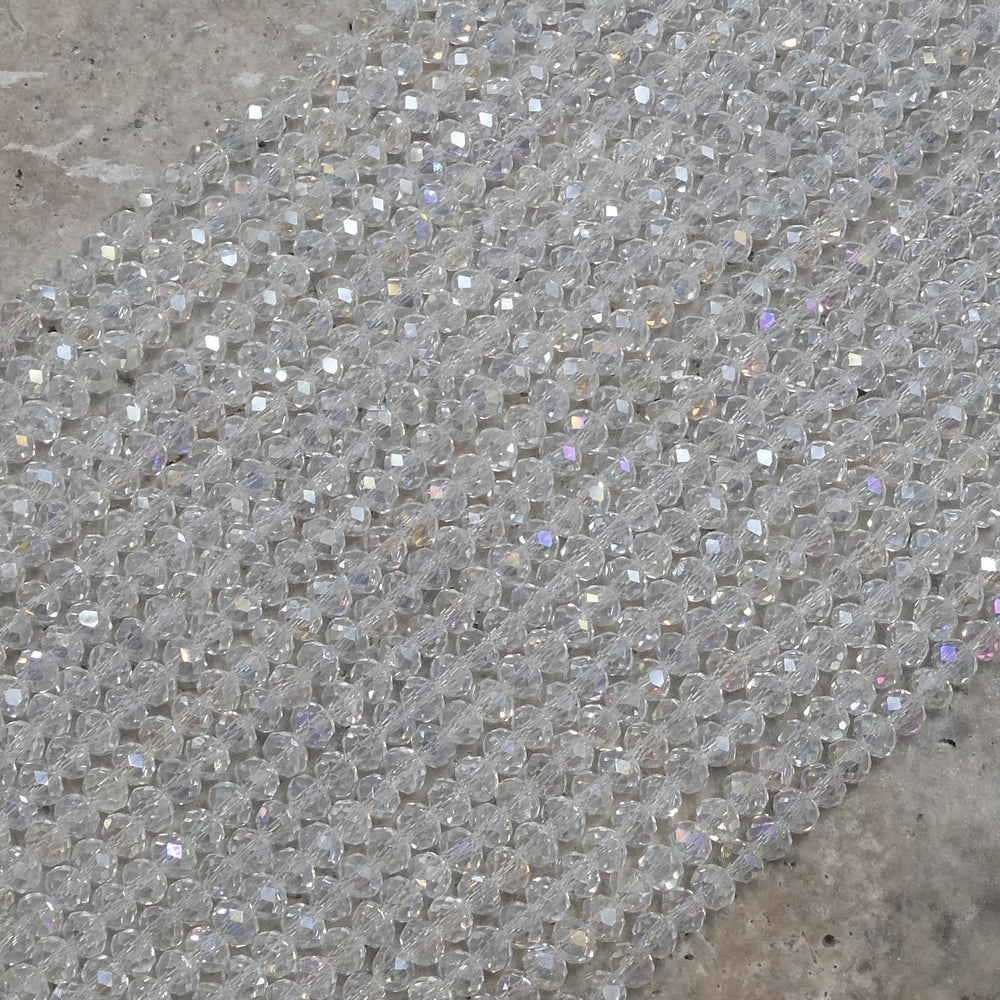 Crystal Faceted Rondelle Clear AB, 2mm 4mm 6mm 8mm-2
