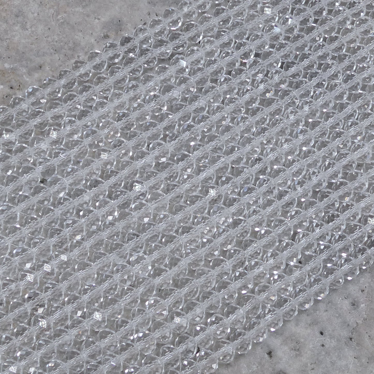 Crystal Faceted Rondelle Clear (No AB), 2mm 4mm 6mm 8mm-3