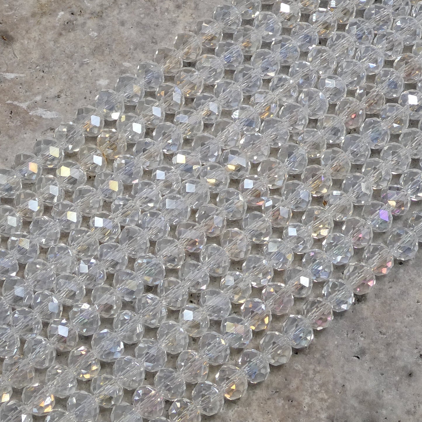 Crystal Faceted Rondelle Clear AB, 2mm 4mm 6mm 8mm-4