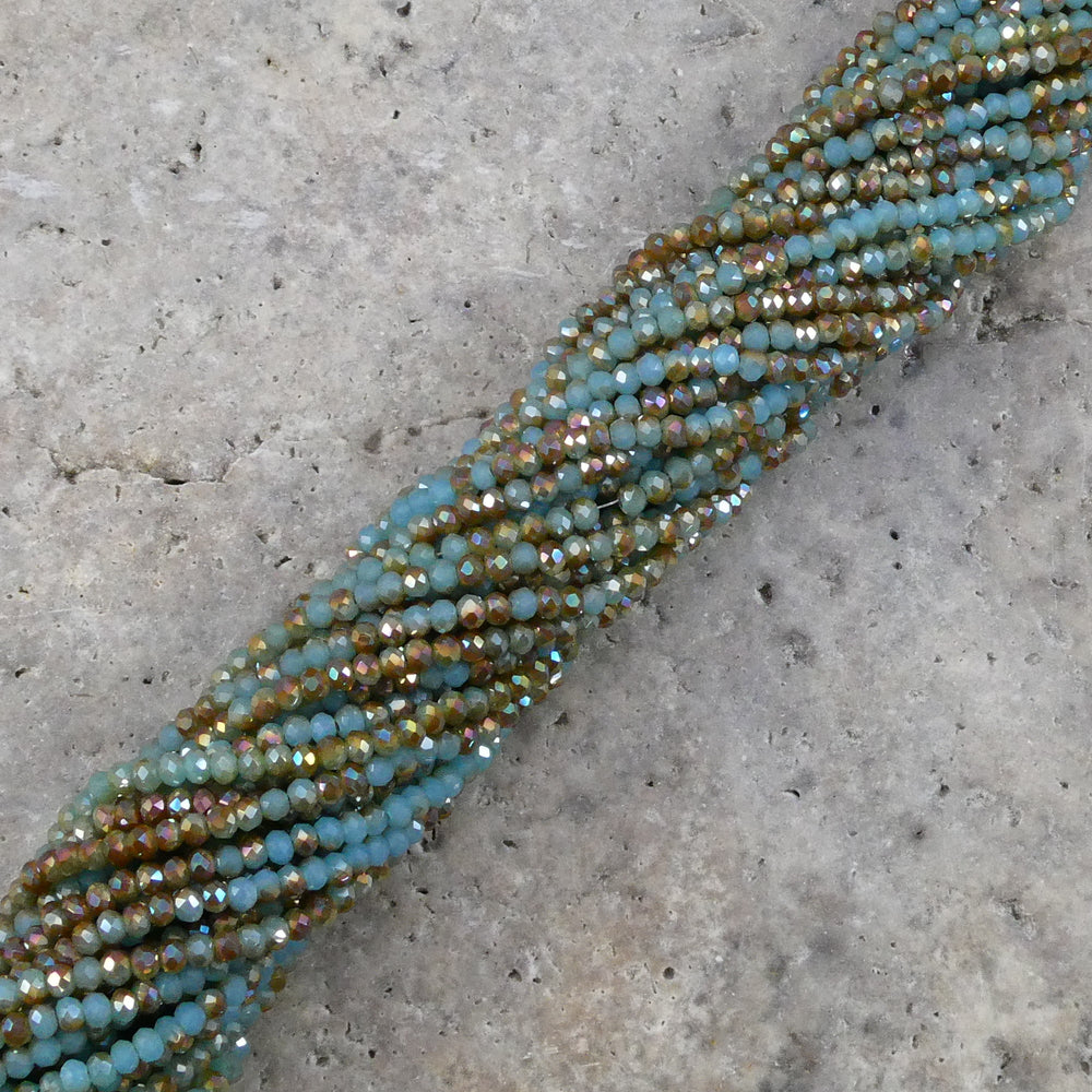 Crystal Faceted Rondelle Metallic Two Color, 2mm 4mm 6mm 8mm-1