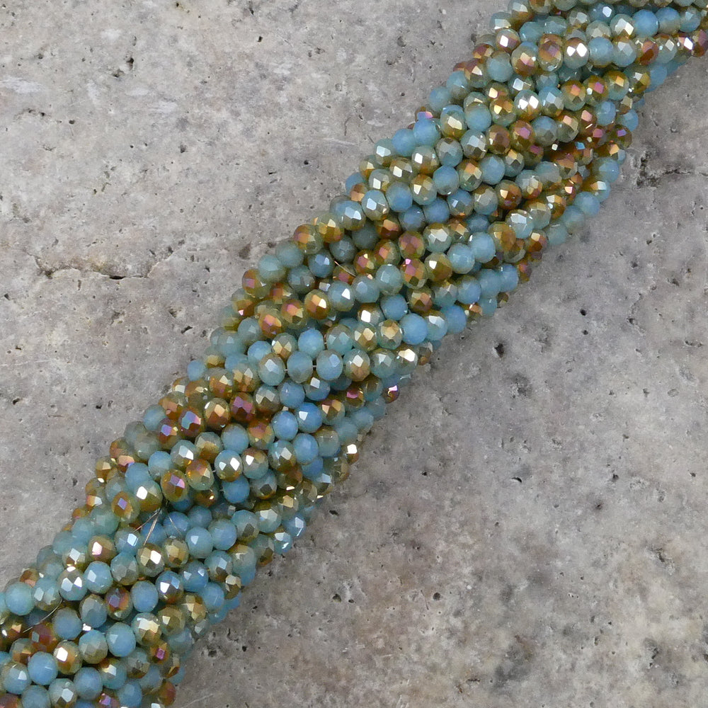 Crystal Faceted Rondelle Metallic Two Color, 2mm 4mm 6mm 8mm-2