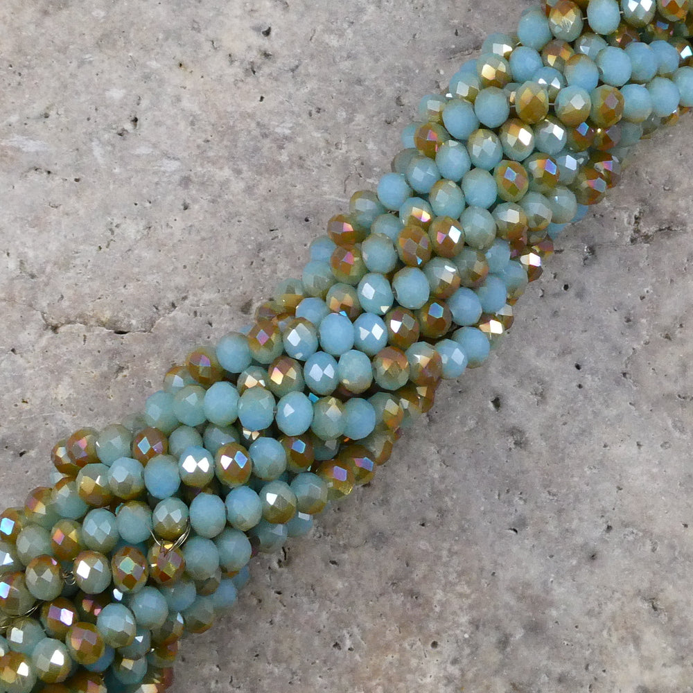 Crystal Faceted Rondelle Metallic Two Color, 2mm 4mm 6mm 8mm-3