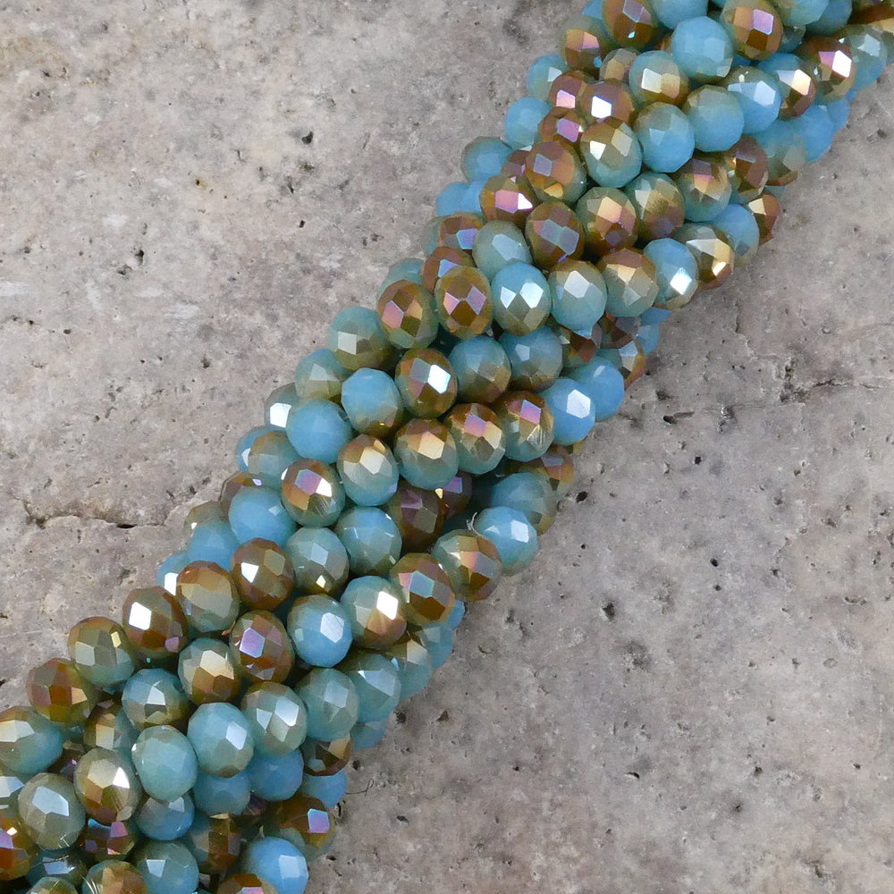 Crystal Faceted Rondelle Metallic Two Color, 2mm 4mm 6mm 8mm-4