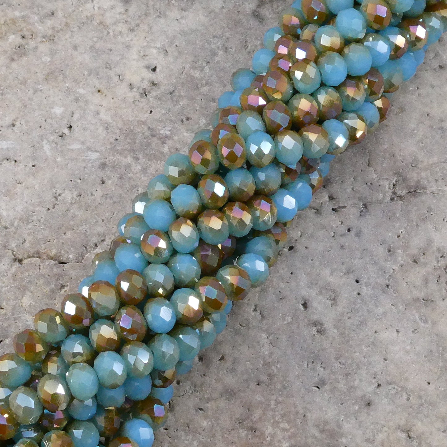 Crystal Faceted Rondelle Metallic Two Color, 2mm 4mm 6mm 8mm-4