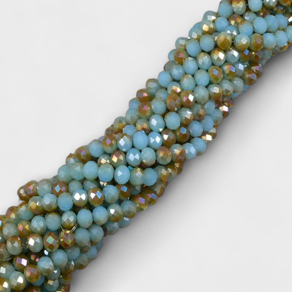 Crystal Faceted Rondelle Metallic Two Color, 2mm 4mm 6mm 8mm-0