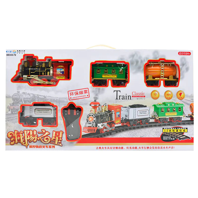 Electric Smoke Remote Control Train Toy Set