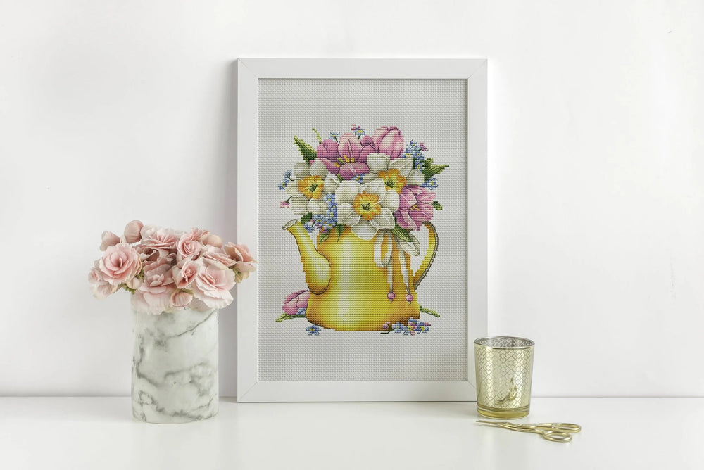 Yellow Teapot - PDF Cross Stitch Pattern