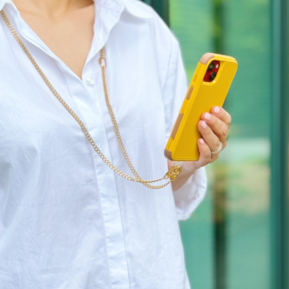 Gylden kæde multifunktionel telefonsnor