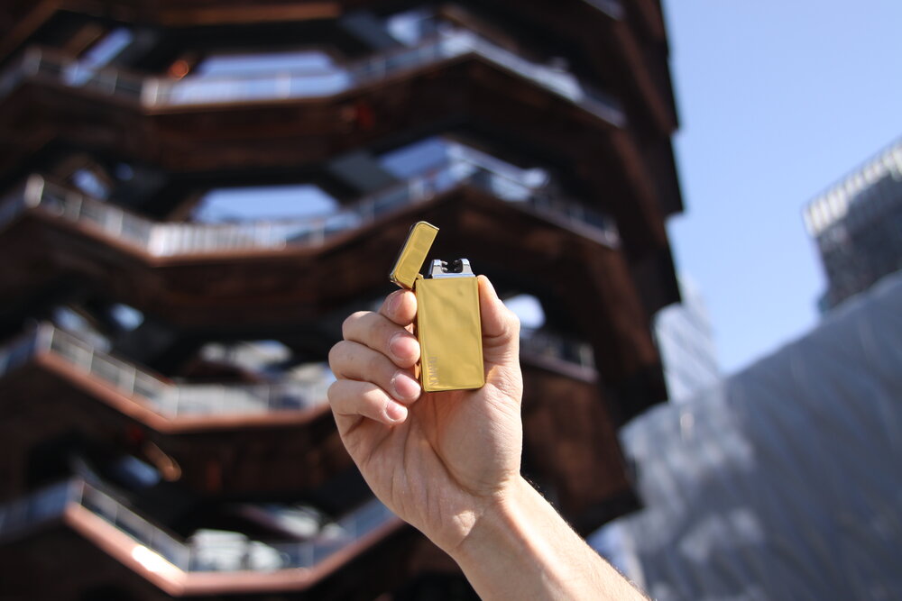 Golden Dual Arc Lighter