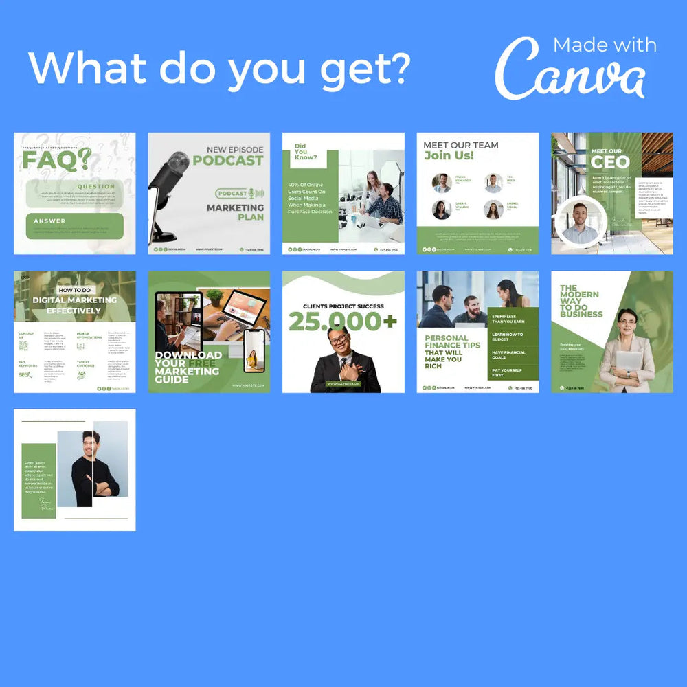 Downloadable Instagram Marketing Agency 50 Templates Bundle