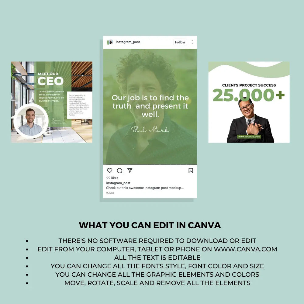 Downloadable Instagram Marketing Agency 50 Templates Bundle